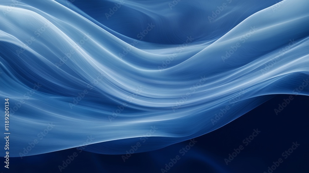 Obraz premium Serene Blue Wave: Minimalist Gradient Pattern with Clean Lines