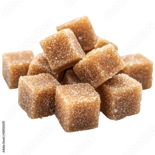 A Closeup of Sweet Brown Sugar Cubes,  Deliciously Textured and Appealing, A Culinary Delight photo