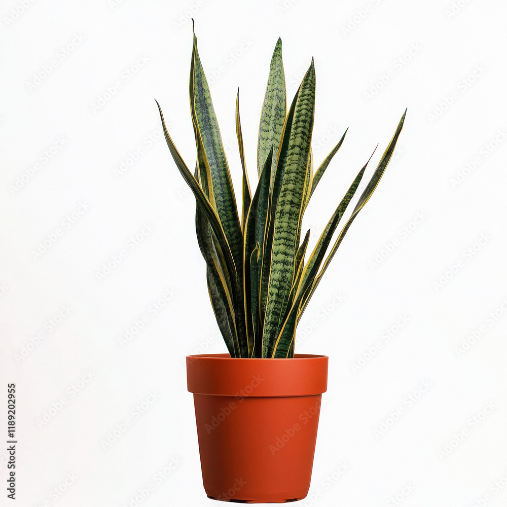 tall snake plant in a nursery pot on white background tall snake plant in a nursery pot on white background