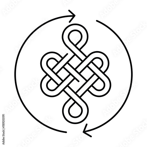 Guts of Buddha line icon. Eternal knot