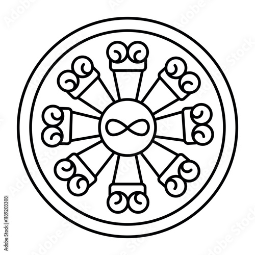 Sansara line icon. esoteric and occult sign