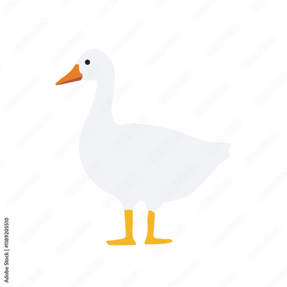 Hand drawn goose icon isolated on white background. Hand drawn goose icon isolated on white background.