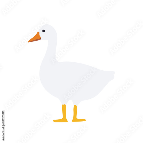 Hand drawn goose icon isolated on white background.