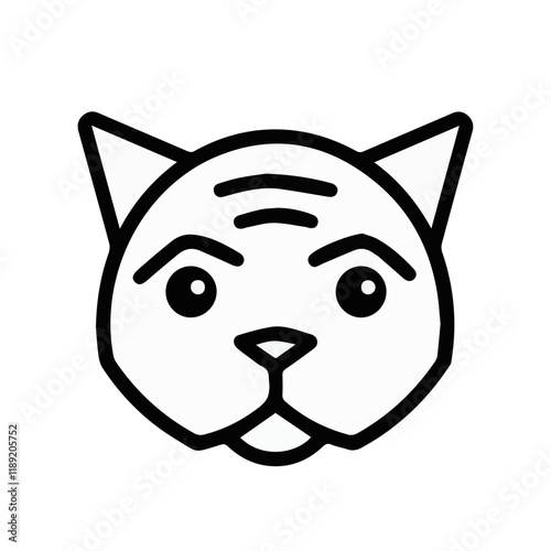 Vector cat face. Logo template with cat head.