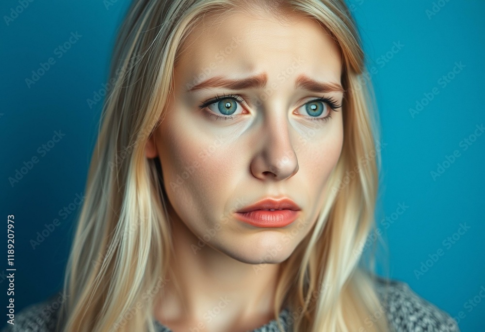 Portrait of a sad Nordic blonde woman Portrait of a sad Nordic blonde woman