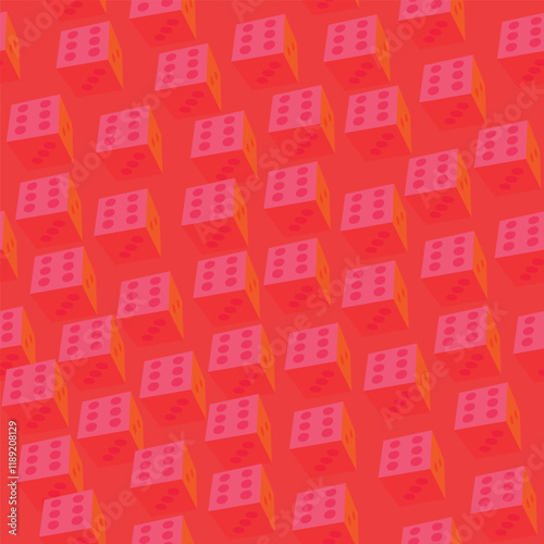 Pattern Dice WIth Theme Red
