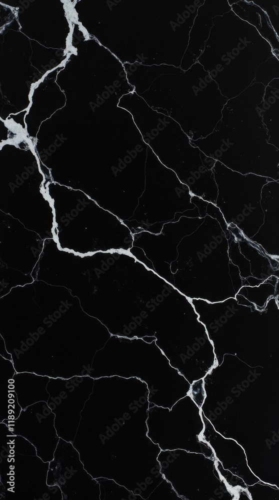 Luxurious Black Marble with Bold White Veins