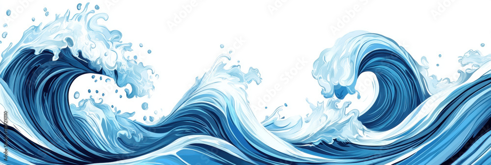 Waves in various shades of blue create dynamic ocean scene, showcasing beauty and power of water. intricate details and movement evoke sense of tranquility and energy Waves in various shades of blue create dynamic ocean scene, showcasing beauty and power of water. intricate details and movement evoke sense of tranquility and energy