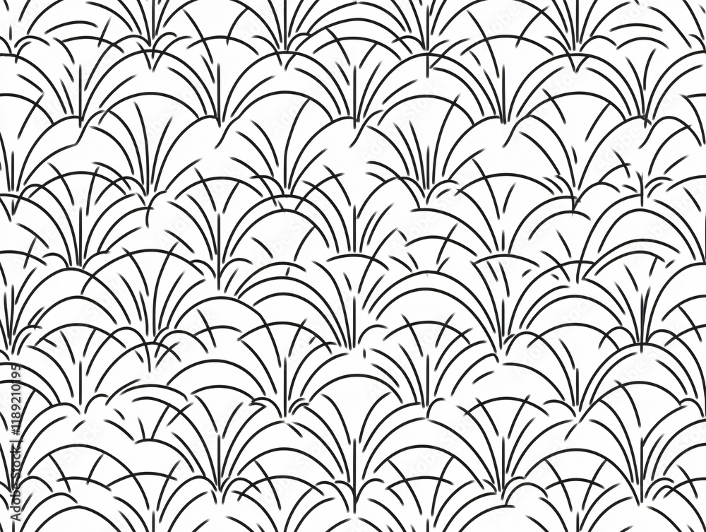 Abstract Seamless Pattern Black and White Grass Abstract Seamless Pattern Black and White Grass