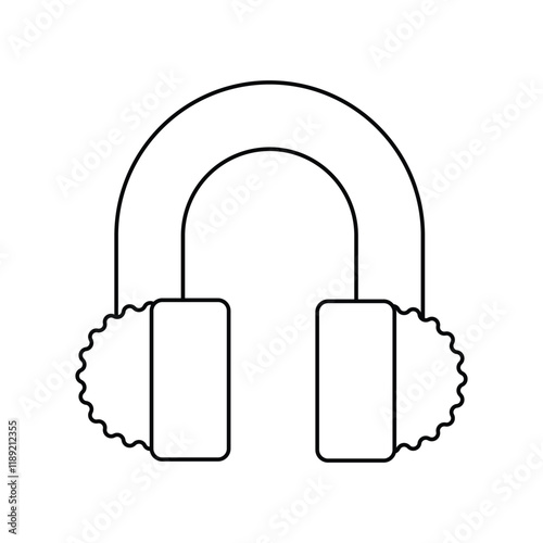 Earmuffs  lineal icon with white background vector stock illustration
