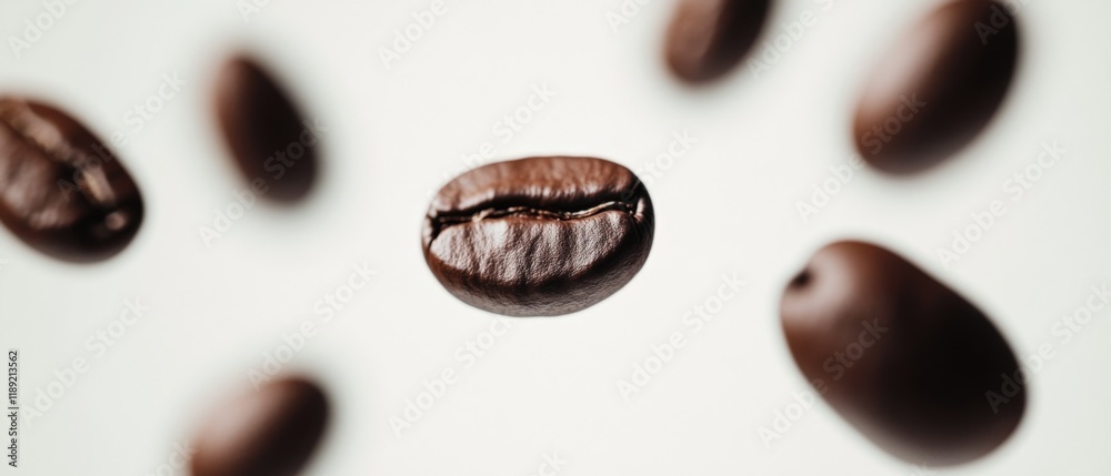 Fototapeta premium close up of coffee beans on a white background