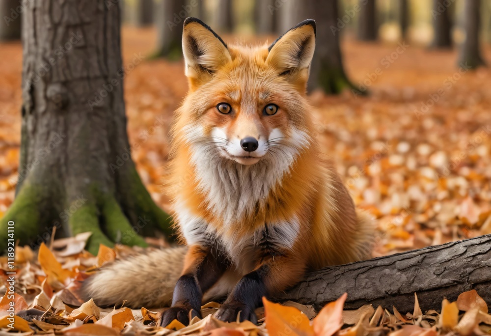 Fototapeta premium red fox in the woods