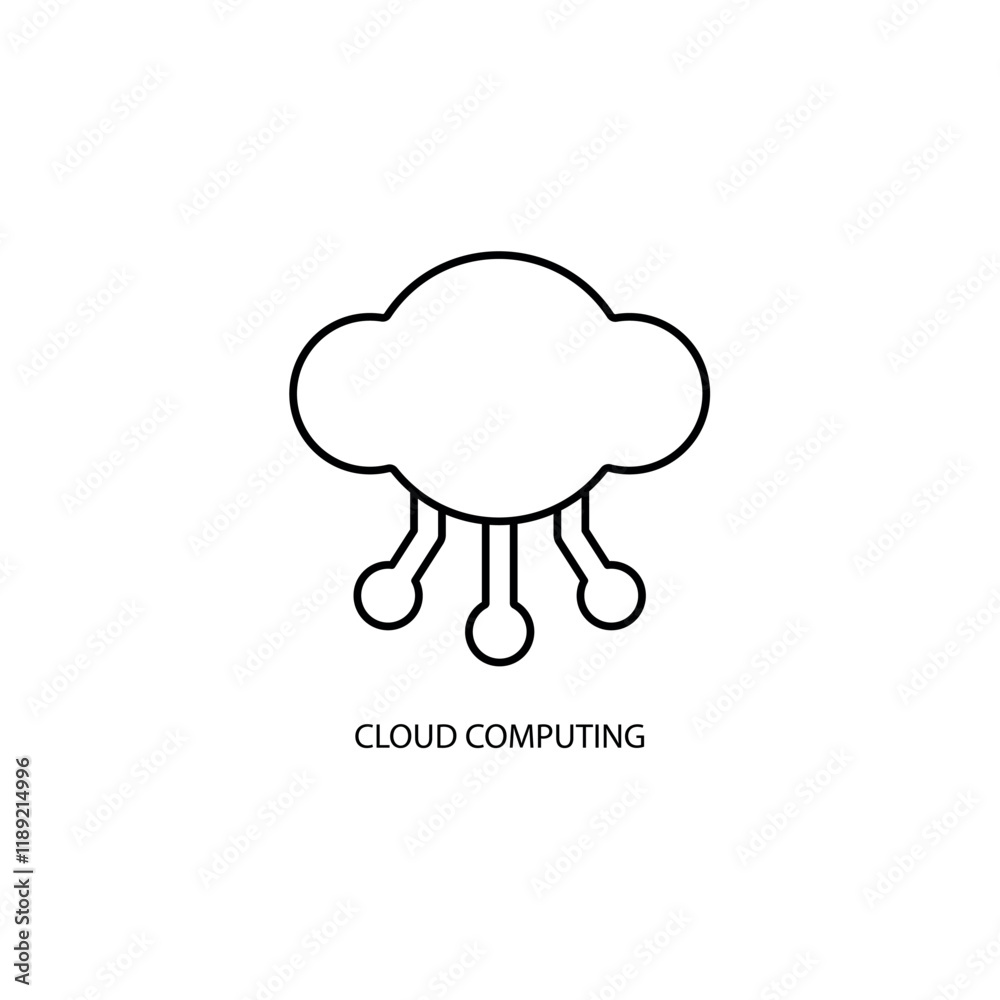 Icon a CLOUD COMPUTING, isolated against a clean background. Icon a CLOUD COMPUTING, isolated against a clean background.