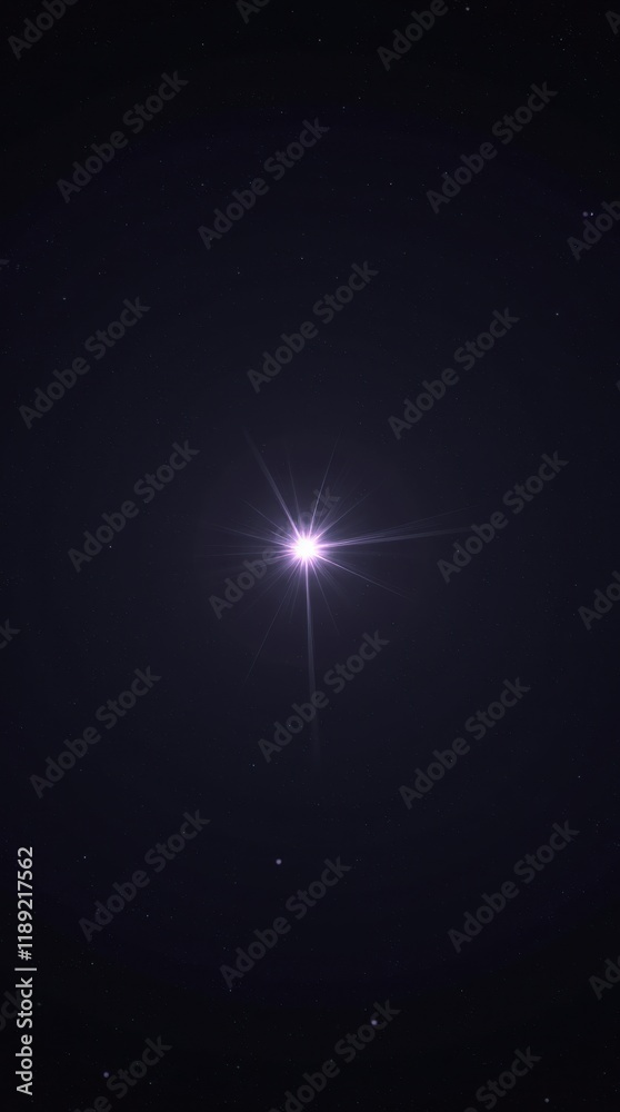 Fototapeta premium Glowing White Star on Black Gradient Background