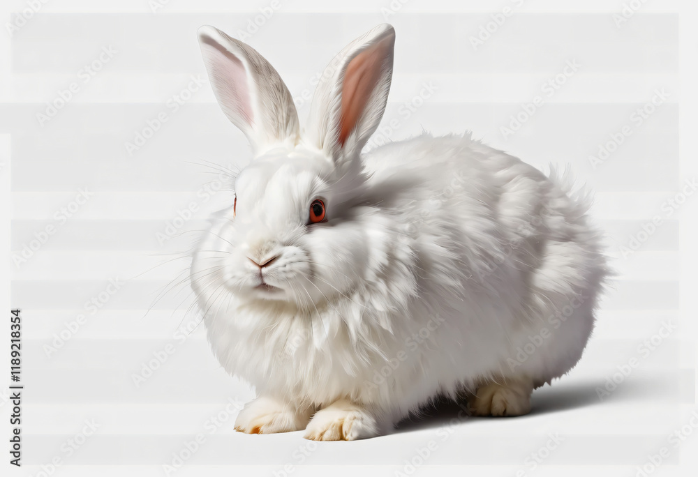 Obraz premium white rabbit on white background