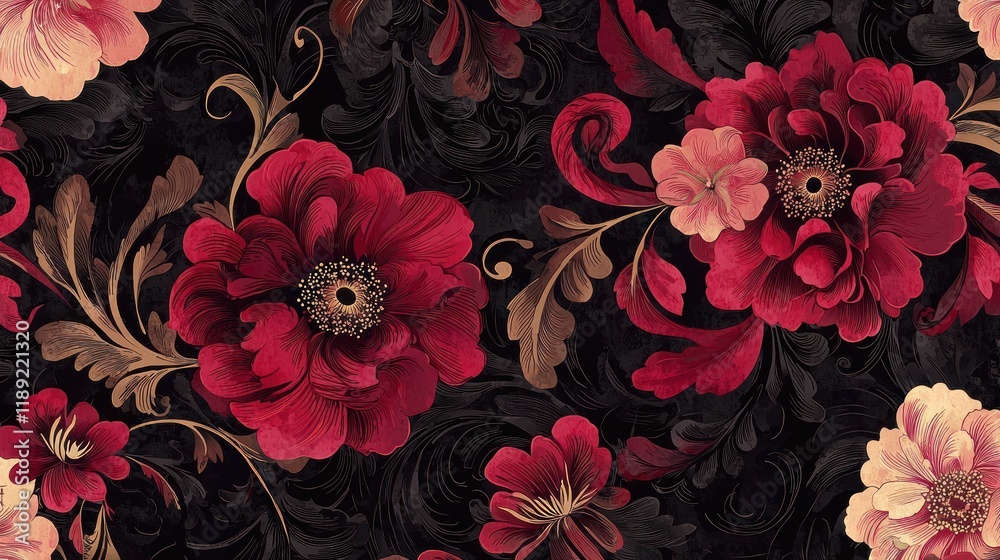 A groovy floral pattern featuring oversized blooms and swirls reminiscent of the 1960s. A groovy floral pattern featuring oversized blooms and swirls reminiscent of the 1960s.