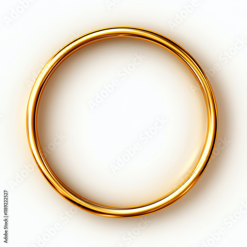 Elegant gold ring on a white isolated background.