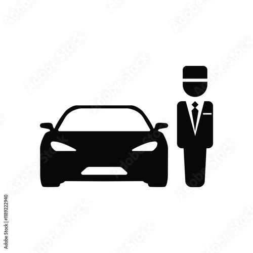 Hotel parking icon. Vector icon isolated on white background.
