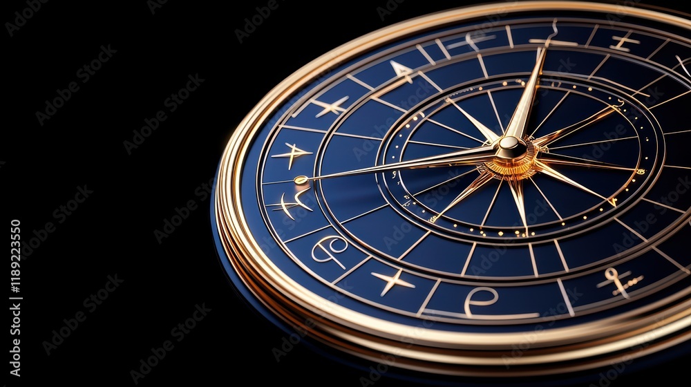 Naklejka premium Elegant Compass with Intricate Design and Dark Background