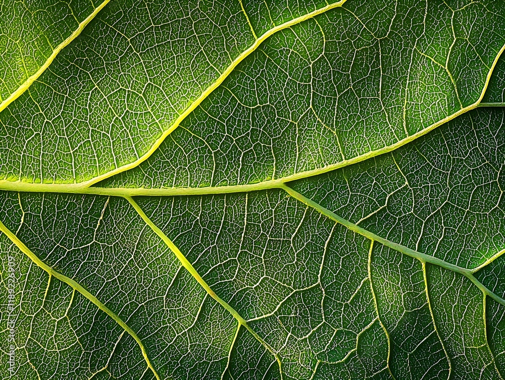 Fototapeta premium Photo of a Green Leaf Close-Up