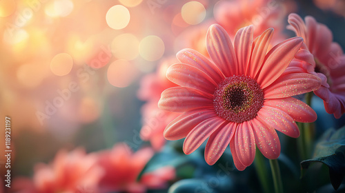  Mother's Day greeting card featuring vibrant floral hues subtle glitter highlights,