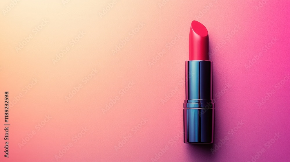 Vibrant Pink Lipstick on a Gradient Background: A Showcase of Modern Beauty and Elegance in Makeup Essentials for Fashion Enthusiasts Vibrant Pink Lipstick on a Gradient Background: A Showcase of Modern Beauty and Elegance in Makeup Essentials for Fashion Enthusiasts
