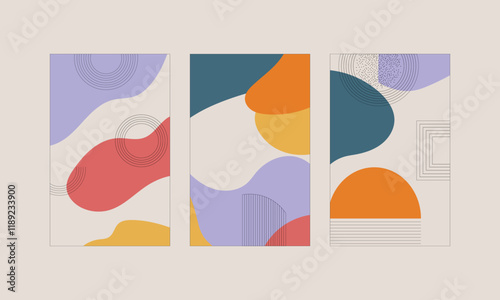 Vector illustration. A composition of organic forms and soft color transitions that create the impression of harmonious movement.