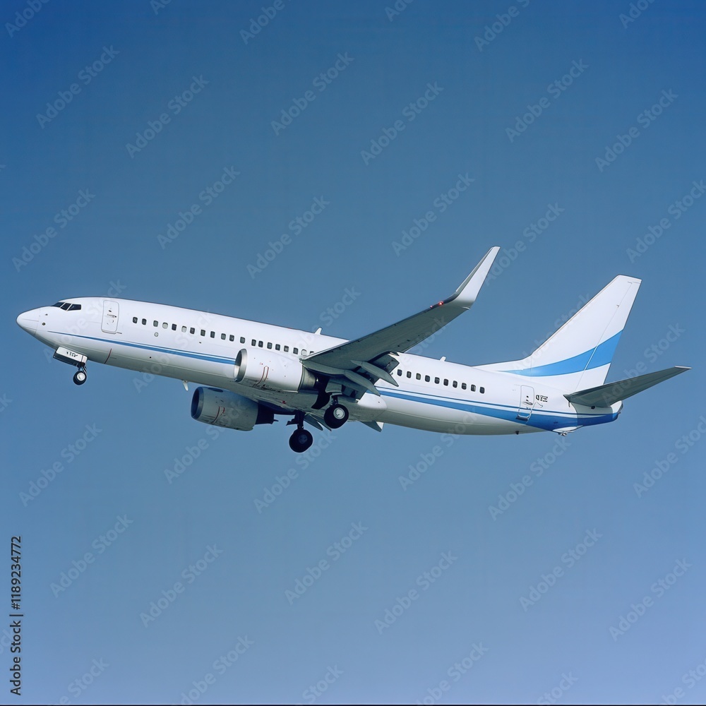 a commercial airplane takes flight against a clear blue sky a commercial airplane takes flight against a clear blue sky