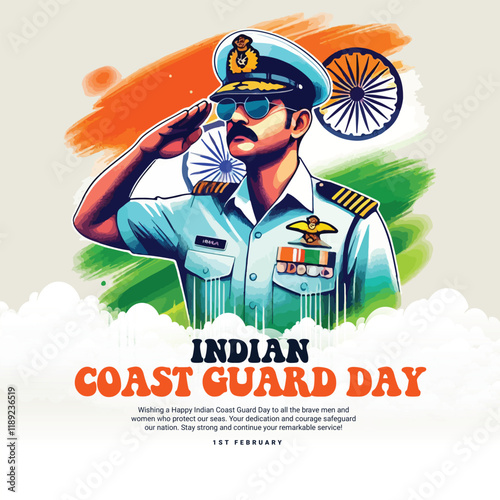 Indian Coast Guard Day with Bhartiya Tatrakshak Divas social media post banner template