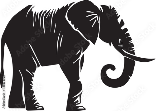 Elephant silhouette vector EPS