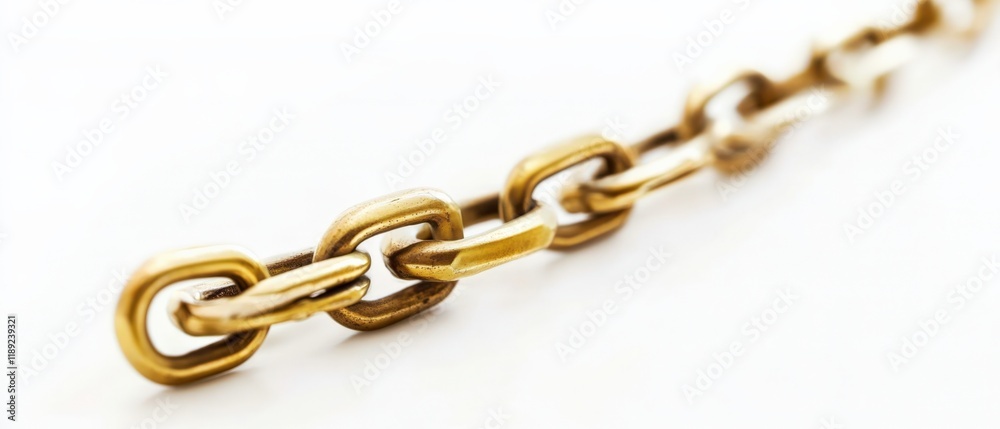 Fototapeta premium close-up of gold chain on white background