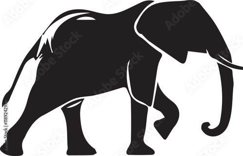 Elephant silhouette vector EPS