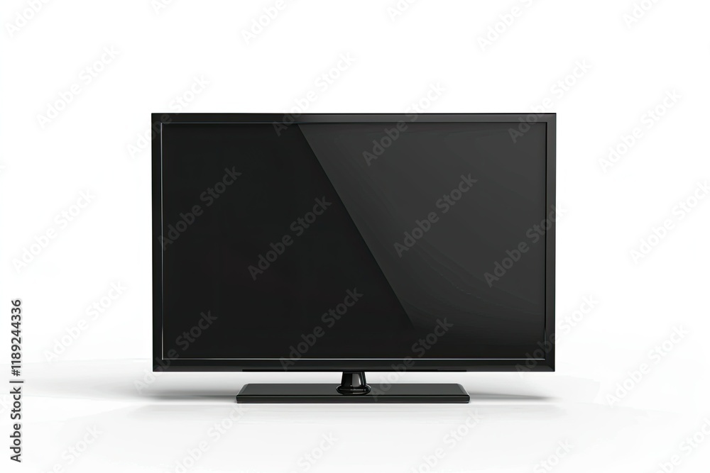 High Definition Picture of Large Modern Black Tv Isolated on a White Background High Definition Picture of Large Modern Black Tv Isolated on a White Background