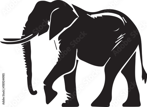 Elephant silhouette vector EPS