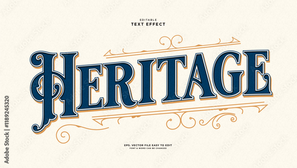 Heritage vintage editable text effect victorian style