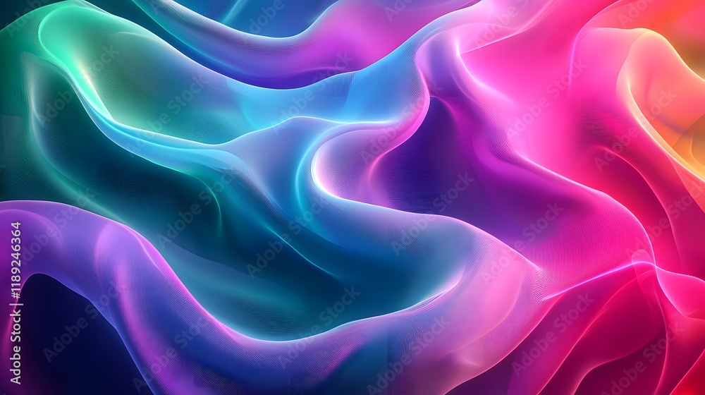 Obraz premium Colorful abstract waves creating a mesmerizing visual experience. Generative AI