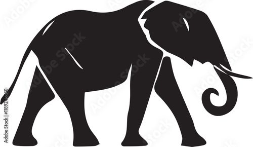 Elephant silhouette vector EPS