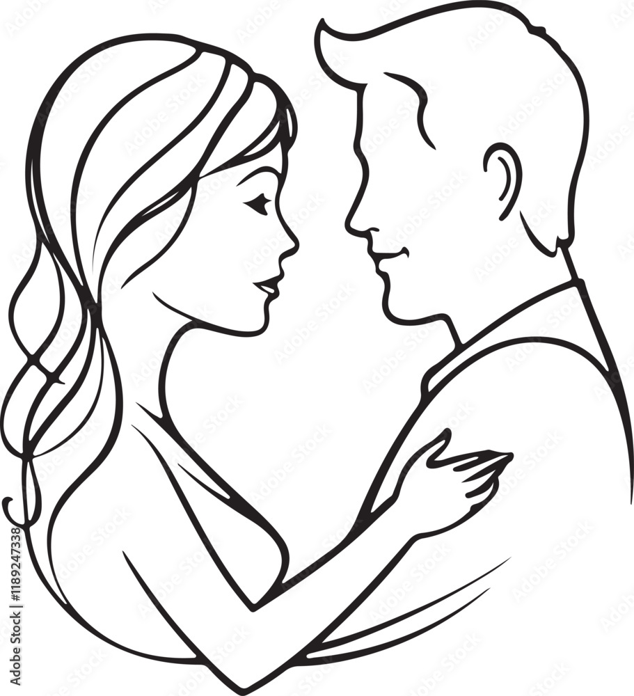 Valentine's couple vector love for Happy  Valentine's Day