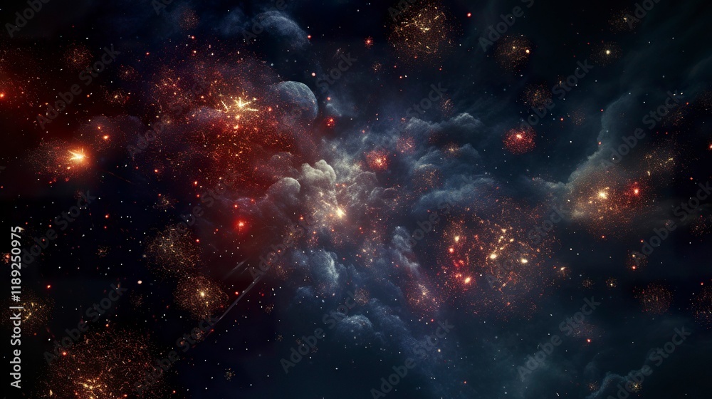Naklejka premium A photo of fireworks in deep space