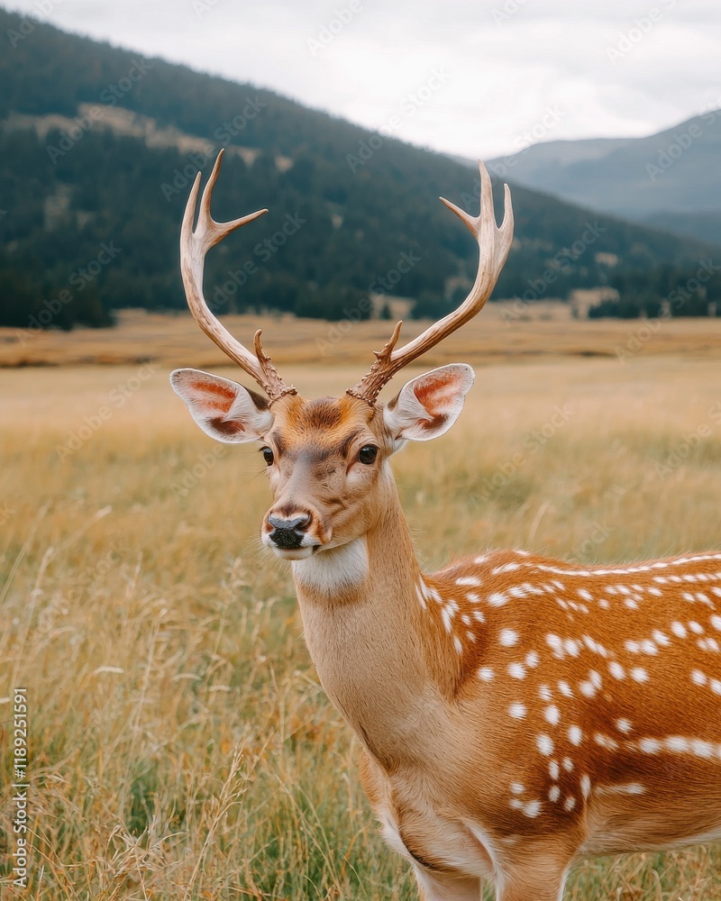 Majestic deer in autumn colors rocky mountain region wildlife open field close-up view nature's beauty Majestic deer in autumn colors rocky mountain region wildlife open field close-up view nature's beauty