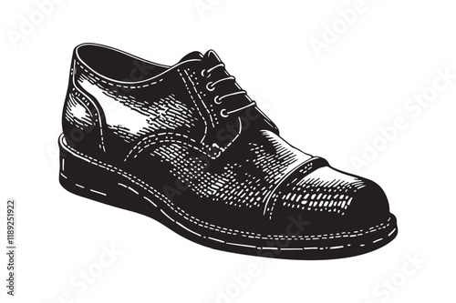 Vintage Formal Shoe Silhouette for Branding and Graphics