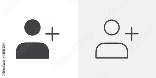 Add user icon flat and simple set design