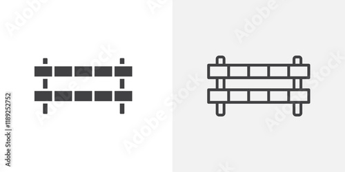 Barrier icon flat and simple set design