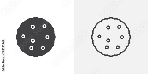 Biscuit icon flat and simple set design