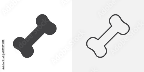 Bone icon flat and simple set design