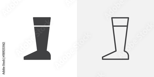 Boot icon flat and simple set design