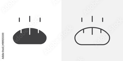 Bread icon flat and simple set design