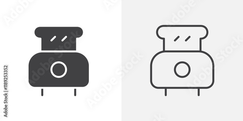 Bread machine icon flat and simple set design