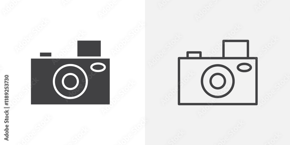 Camera icon flat and simple set design Camera icon flat and simple set design