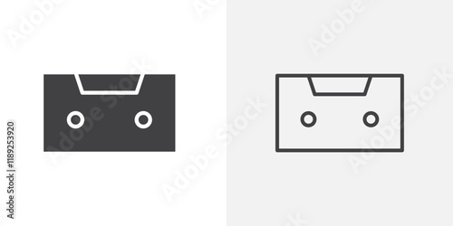 Cassette icon flat and simple set design